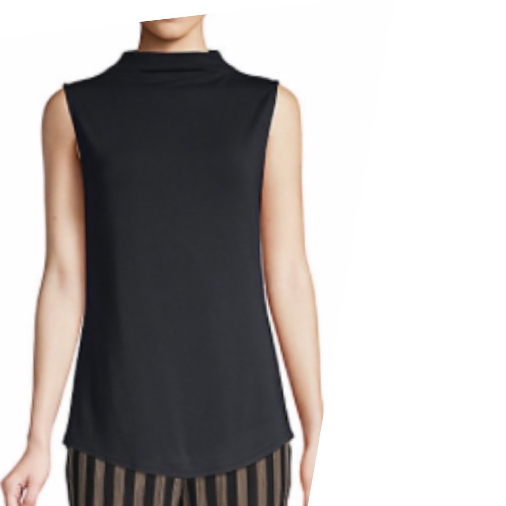 NWT Joan Vass Funnel-Neck Top